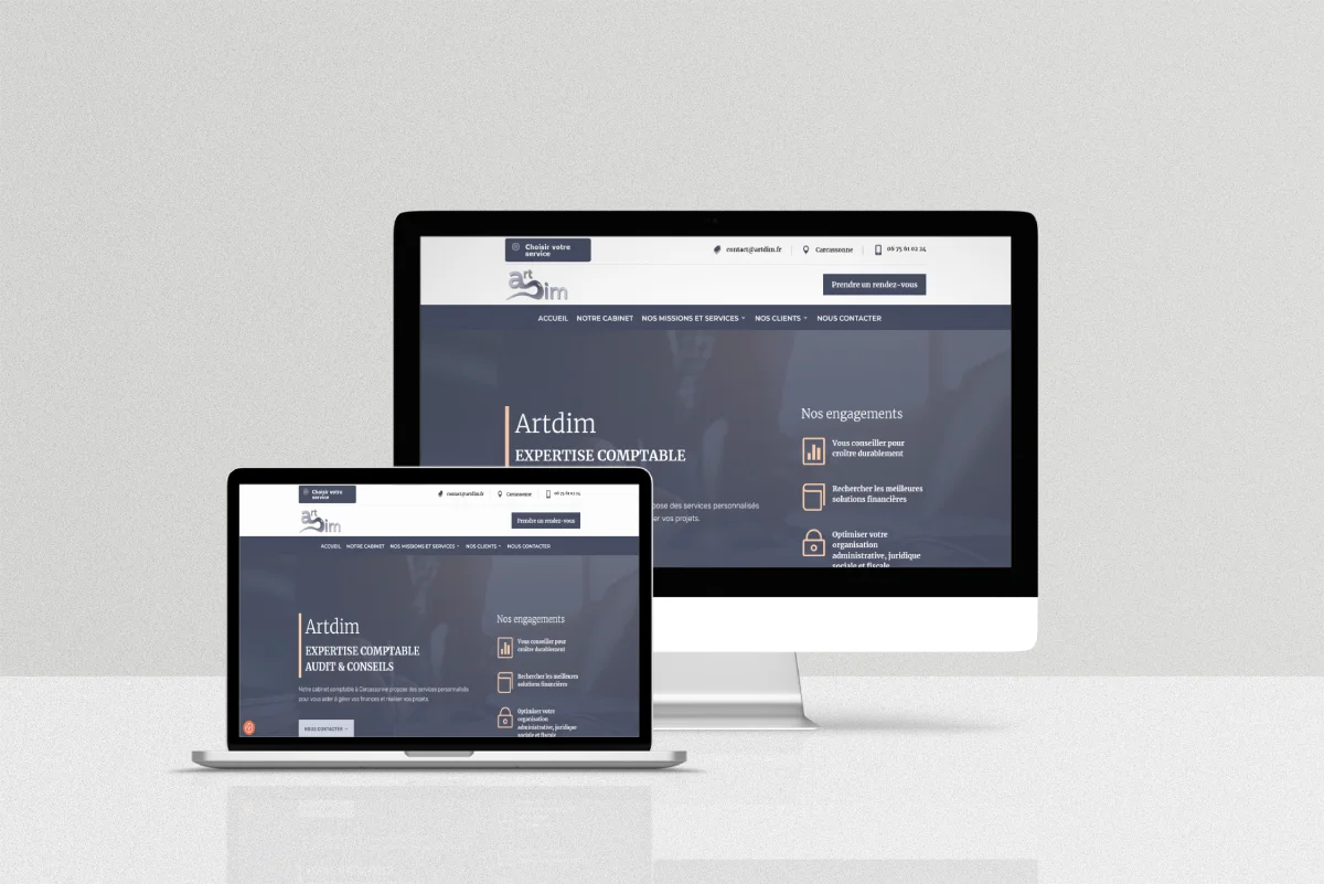 Mise en page web Cabinet comptable v2 Artdim Carcassonne