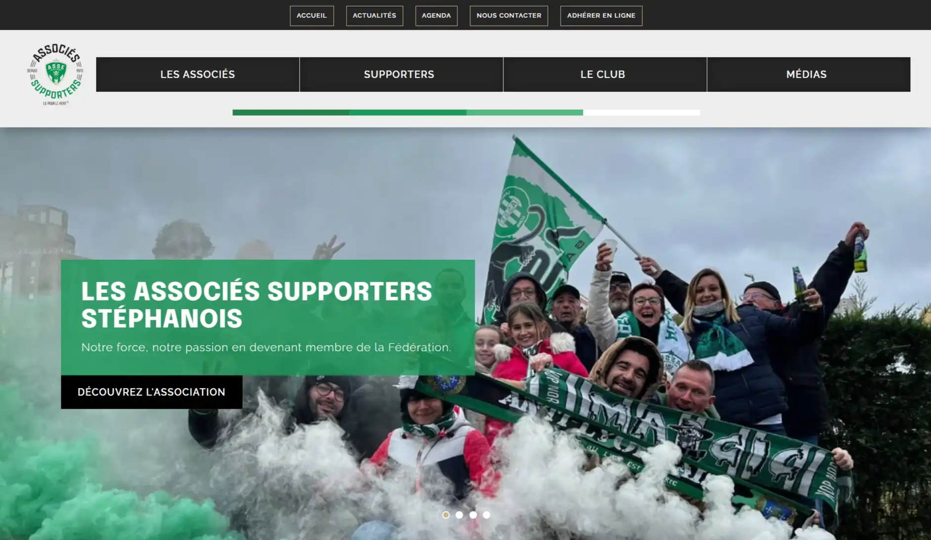 Site institutionnel Associés supporters stéphanois Agence web Artdim création site internet carcassonne