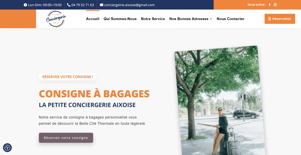 Page accueil Consigne à bagages aix les bains réalisation agence web Artdim Page accueil Consigne à bagages aix les bains réalisation agence web Artdim