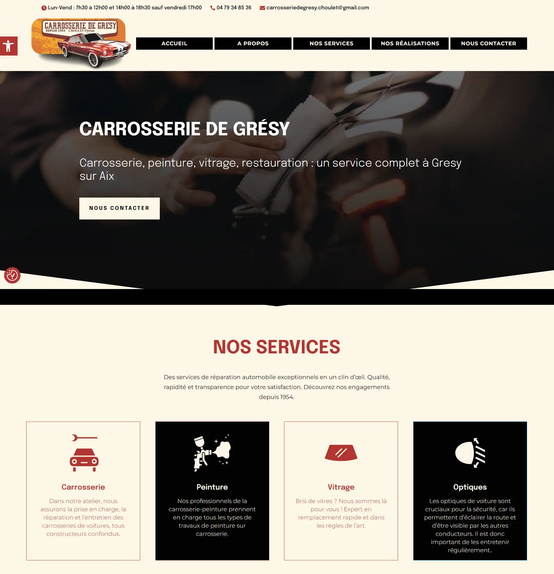 Création site internet - Carrosserie de Grésy - Agence web artdim carcassonne